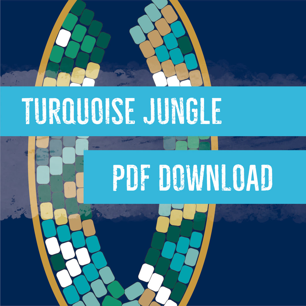 Turquoise Jungle Delica Pattern - Digital PDF