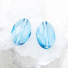 Load image into Gallery viewer, 14x10mm Aquamarine Premium Austrian Crystal Oval Pair
