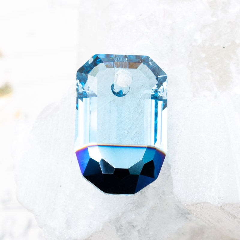 22x14mm Aquamarine and Metallic Blue Premium Crystal Charm