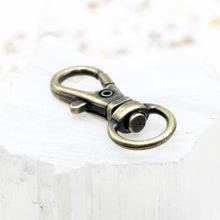 Load image into Gallery viewer, 32mm Antique Brass Swivel Lobster Clasp
