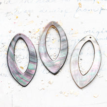 Load image into Gallery viewer, Mother of Pearl Oval Hoop Pendant Pair
