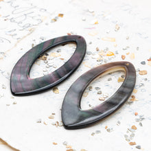 Load image into Gallery viewer, Mother of Pearl Oval Hoop Pendant Pair
