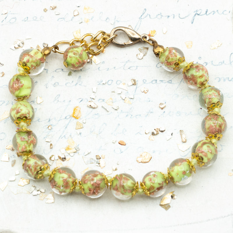Margarita Green Venetian Glass Bracelet  - Tucson Find