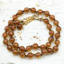 Load image into Gallery viewer, Root Beer Brown Venetian Glass Necklace
