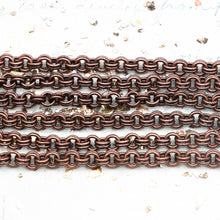 Load image into Gallery viewer, Antique Copper Double Link Chain - 3 Feet
