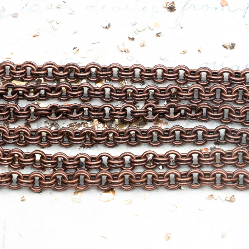 Antique Copper Double Link Chain - 3 Feet