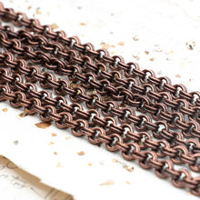 Load image into Gallery viewer, Antique Copper Double Link Chain - 3 Feet
