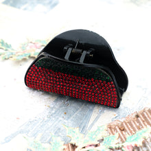 Load image into Gallery viewer, Red &amp; Black Rhinestone Claw Hair Clip
