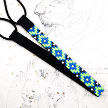 Load image into Gallery viewer, Bright Blue and Green Headband with Elastic
