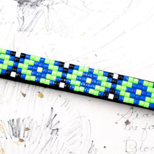 Load image into Gallery viewer, Bright Blue and Green Headband with Elastic
