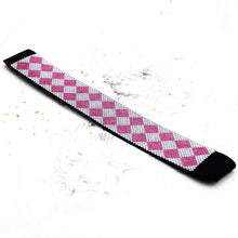 Load image into Gallery viewer, Sparkly Pink Checkerboard Print Headband
