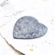 Load image into Gallery viewer, Stamped Antique Silver Heart Focal Piece
