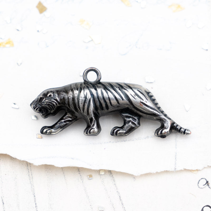 Vintage Acrylic Tiger Charm