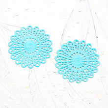 Load image into Gallery viewer, 30mm Festive Sky Blue Filigree Pair

