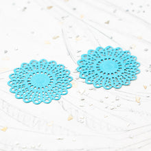 Load image into Gallery viewer, 30mm Festive Sky Blue Filigree Pair
