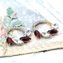 Load image into Gallery viewer, Vintage Red and Clear Rhinestone Ring
