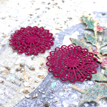 Load image into Gallery viewer, 34mm Bright Magenta Filigree Pair
