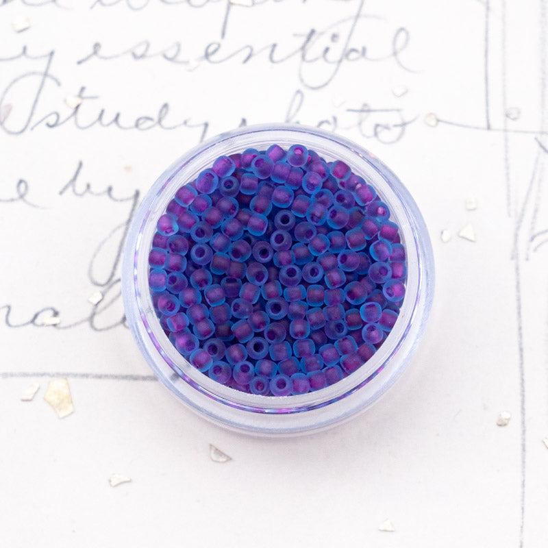 11/0 Matte Aqua Purple Lined Round Seed Beads