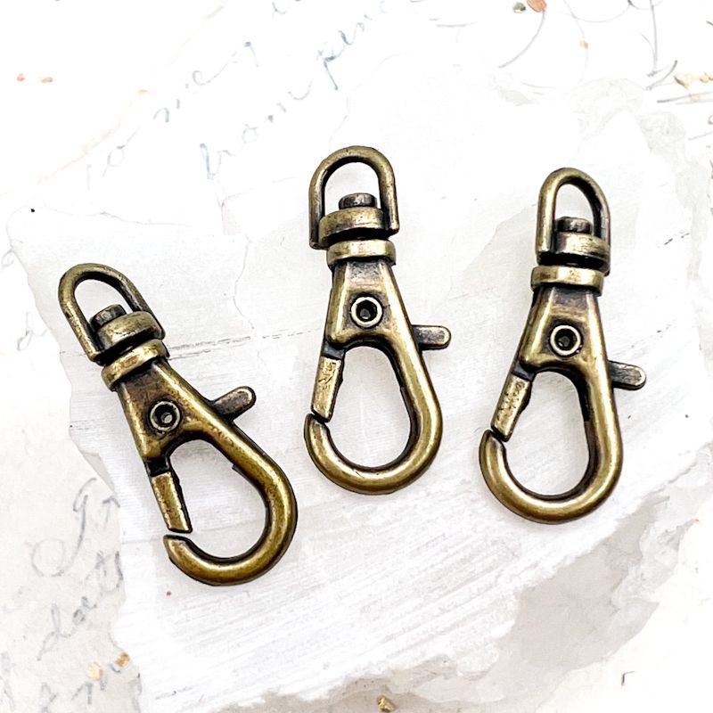 23mm Antique Brass Swivel Lobster Clasp