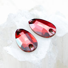 Load image into Gallery viewer, 18x10.5mm Red Magma Classic Drops Sew-On Premium Crystal Bead Pair
