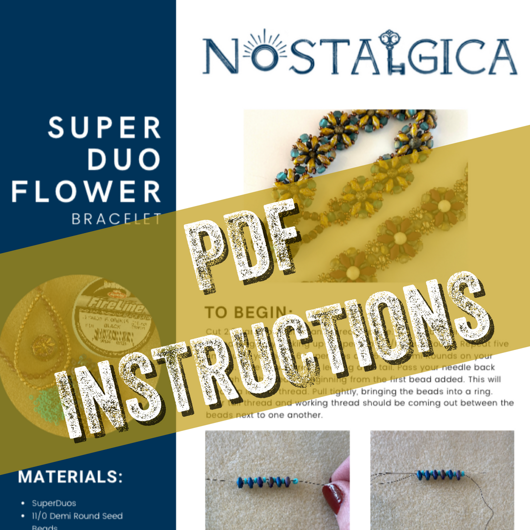 Superduo Flower Bracelet Instructions - Digital PDF