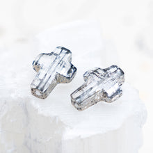 Load image into Gallery viewer, 14mm Rose Patina Premium Crystal Cross Bead Pair
