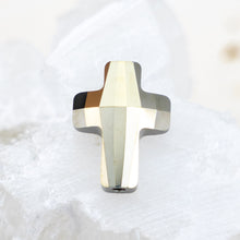 Load image into Gallery viewer, 18mm Metallic Light Gold Premium Crystal Cross Bead
