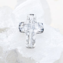 Load image into Gallery viewer, 18mm Silver Patina Premium Crystal Cross Bead
