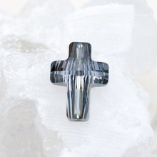 Load image into Gallery viewer, 18mm Silver Night Gold Premium Crystal Cross Bead
