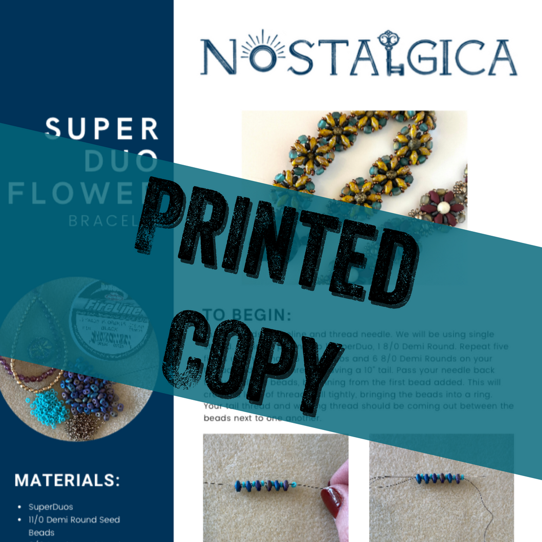 Superduo Flower Bracelet Instructions - Printed Copy