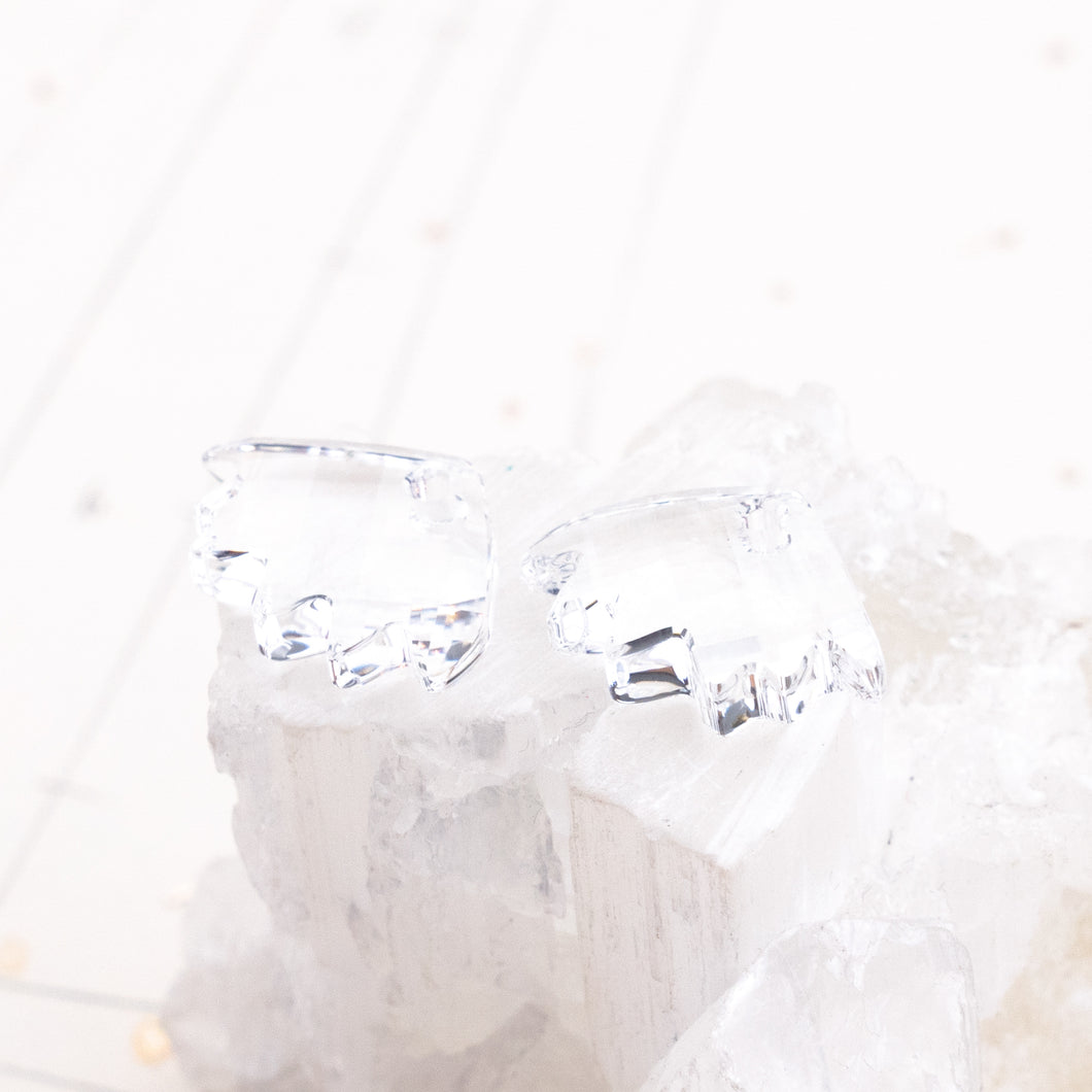Crystal Bear Claw Premium Crystal Charm Pair