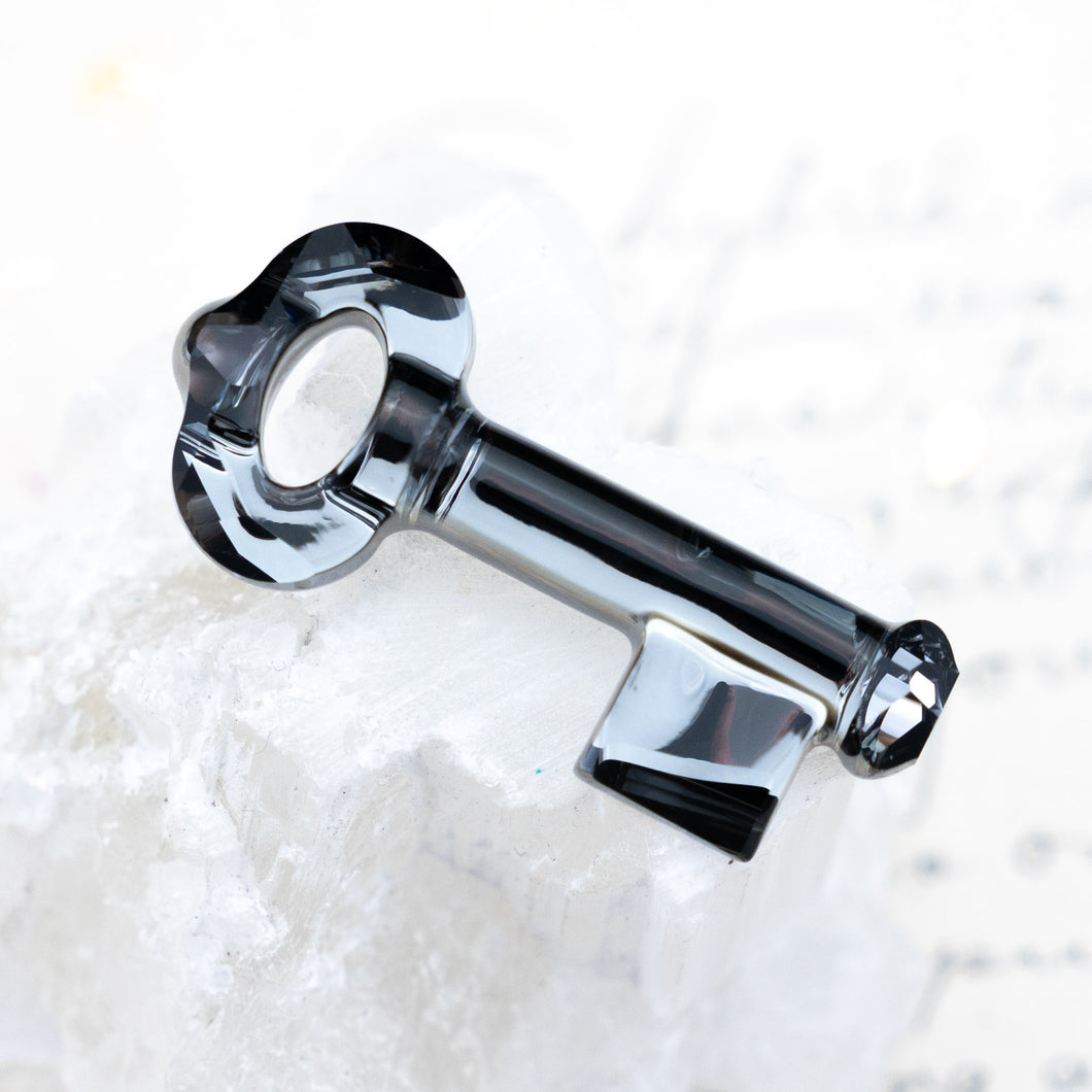 50mm Silver Night Premium Austrian Crystal Key Pendant