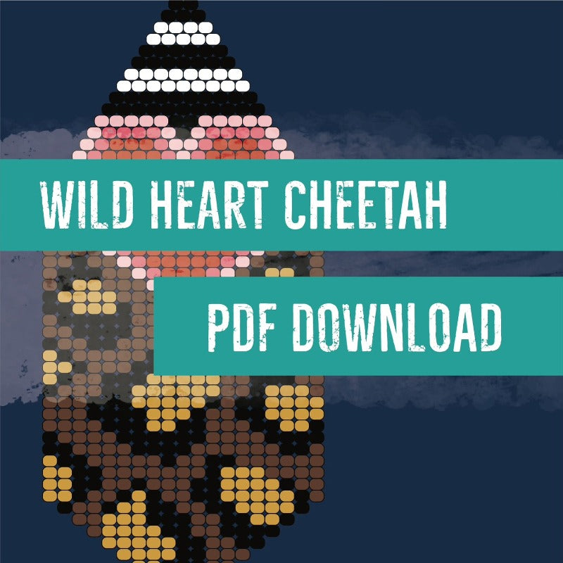 Wild Heart Cheetah Brick Stitch Pattern - Digital PDF