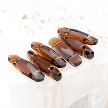Load image into Gallery viewer, Smoked Topaz Large 2-Hole Column Beads - 6pcs
