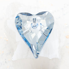 Load image into Gallery viewer, 37mm Blue Shade Wild Heart Premium Crystal Pendant
