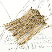Load image into Gallery viewer, Antique Gold Ball Headpins 22g - 50pcs
