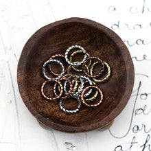 Load image into Gallery viewer, 8mm Twisted Mixed Metal Jump Rings - 15pcs

