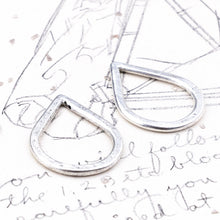 Load image into Gallery viewer, 20mm Antique Silver Hammered Mini Drop Hoop Pair
