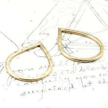 Load image into Gallery viewer, 37mm Antique Gold Hammered Large Drop Hoop Pair
