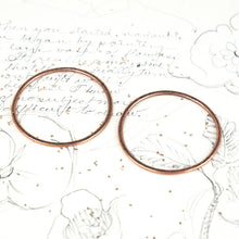 Load image into Gallery viewer, 50mm Antique Copper Large Hammered Flat Hoop Pair
