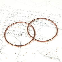 Load image into Gallery viewer, 50mm Antique Copper Large Hammered Flat Hoop Pair
