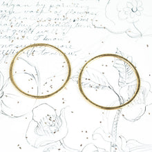 Load image into Gallery viewer, 50mm Antique Gold Large Hammered Flat Hoop Pair
