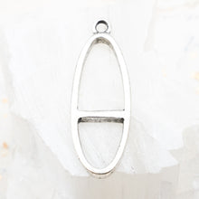 Load image into Gallery viewer, 38mm Antique Silver Long Oval Open Pendant

