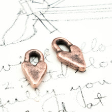 Load image into Gallery viewer, 14mm Antique Copper Little Heart Charm Pair
