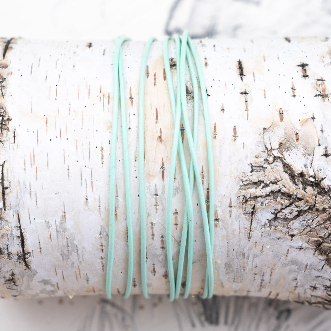 1mm Pastel Green Round Leather Cord