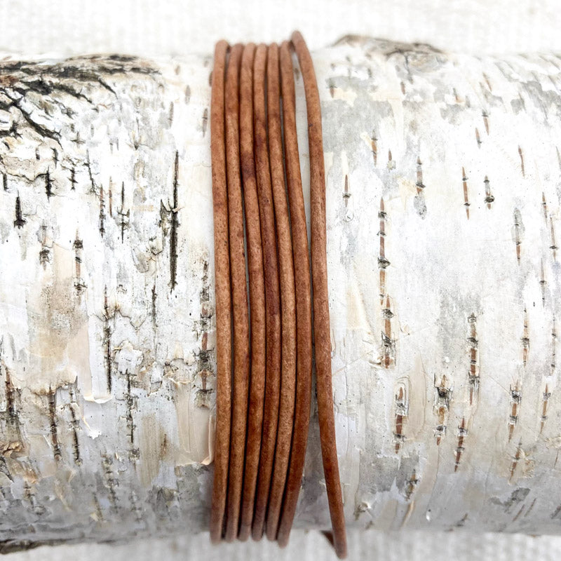 1.5mm Natural Light Brown Round Leather Cord