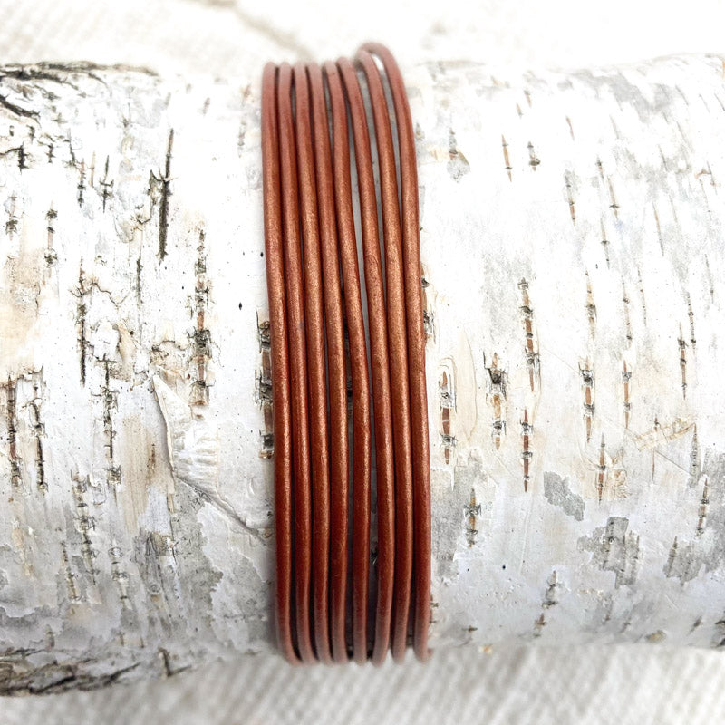 1.5mm Metallic Copper Round Leather Cord