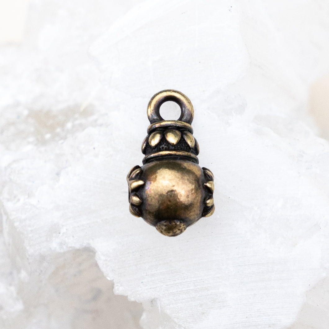 Brass Ox Charm Holder Bead for Leather
