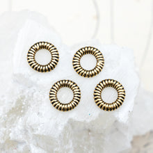 Load image into Gallery viewer, Antique Gold Coiled Large Hole Spacer for Leather - 4pcs
