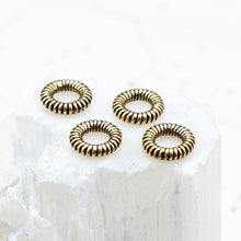 Load image into Gallery viewer, Antique Gold Coiled Large Hole Spacer for Leather - 4pcs
